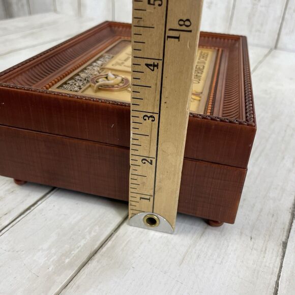 Confirmation Gift - Music Keepsake Trinket Jewelry Box Brown Faux Wood - Picture 8 of 8